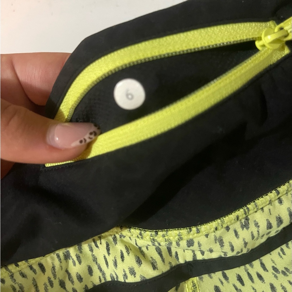 Black and And Neon Green Athletic Shorts